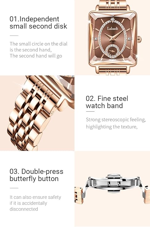 Luxury square Swiss watch studded with diamonds