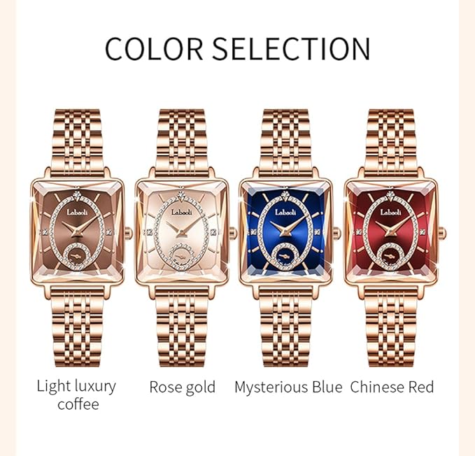 Luxury square Swiss watch studded with diamonds