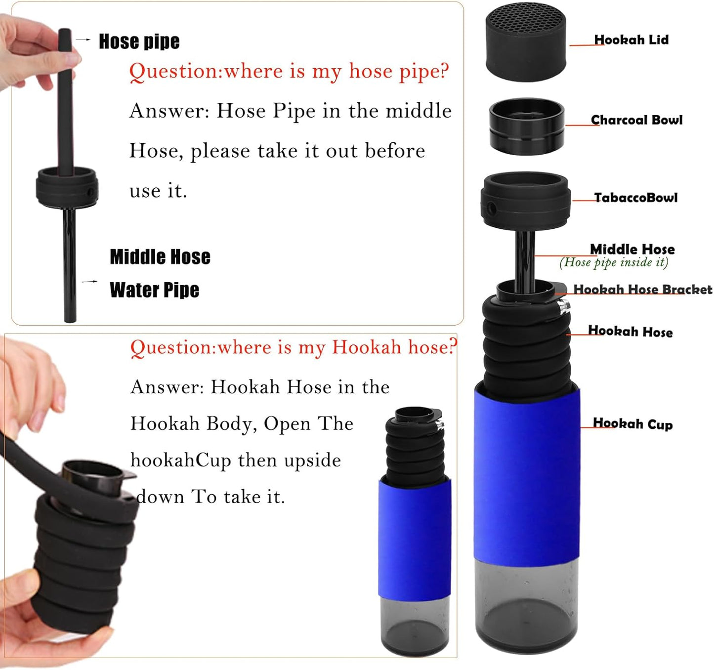Portable Hookah set small travel hookah