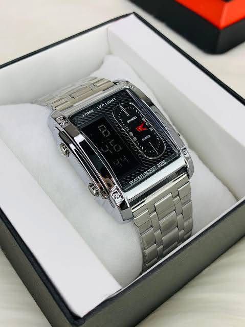 clasico Dual Time Unique Design Watch For Men's