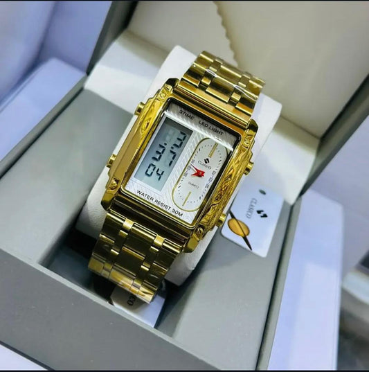 clasico Dual Time Unique Design Watch For Men's